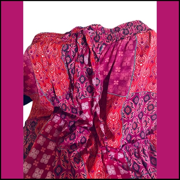 BOHO VIOLET & PINK PAISLY PRINT MAXI SKIRT WITH POCKETS SMALL - Picture 7 of 13